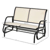 Panchina a Dondolo da Giardino a 2 Posti in Metallo e Tessuto Traspirante, 120x70x85cm, Beige 84A-076CW