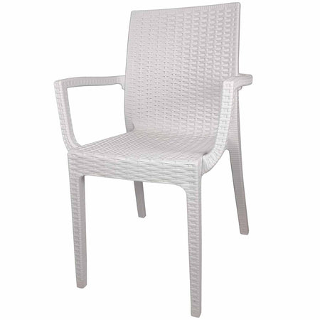 Sedia in Polipropilene  "Phoenix" con braccioli effetto rattan, adatto per bar e strutture