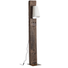 Piantana cocoon ottone-bianco in legno di teak riciclato h 200