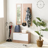Mobile per Ingresso in Legno Set 3 Pezzi con Scarpiera, Appendiabiti e Specchio, 80x27x46.5cm - Color Legno LO6837-006LO6