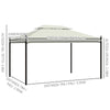 Gazebo da Giardino 3x4m in Acciaio con Doppio Tetto e 4 Tende Laterali, Crema 01-0872