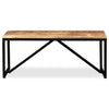 Panca in Legno Massello di Mango 110x35x45 cm con Gambe in Acciaio - Stile Industriale Robusto e Duraturo - Generico