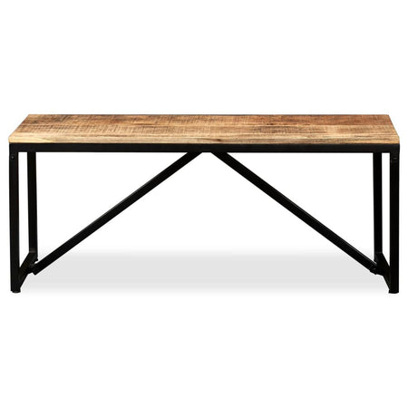 Panca in Legno Massello di Mango 110x35x45 cm con Gambe in Acciaio - Stile Industriale Robusto e Duraturo - Generico