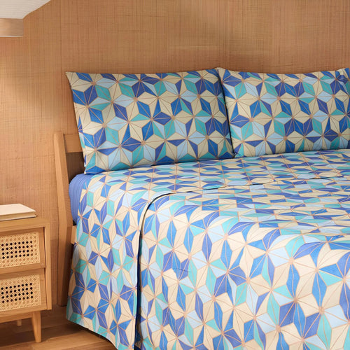 Bassetti Completo Lenzuola Matrimoniali in Cotone Arita 2504S70