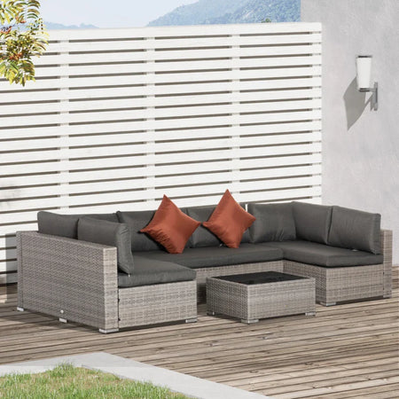 Set Salotto da Esterni 4 Pezzi con 3 Divani e 1 Tavolino da Caffè, in Rattan PE, Cuscini Inclusi 860-221