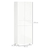 credenza alta Dispensa Cucina con 4 Ante, 3 Ripiani Regolabili e Mensole a 5 Livelli in MDF e legno, 60x35x170 cm, Bianco , anche ingresso soggiorno bagno F835-612A