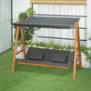 Dondolo da Giardino 3 Posti Convertibile in Letto Matrimoniale, 225.5x113x180cm 84A-239