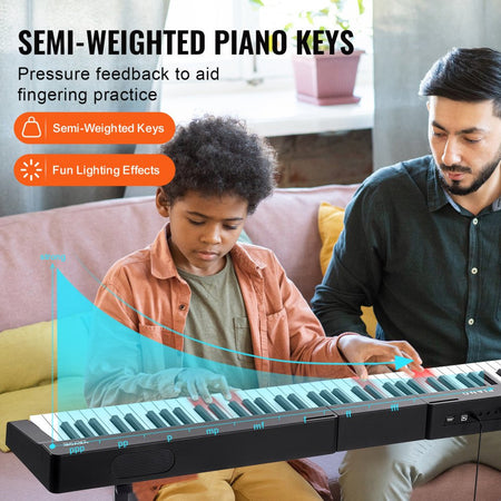 Pianoforte Digitale 88 Tasti VEVOR con Bluetooth, Supporto Regolabile e Altoparlanti Stereo