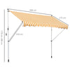 Tenda da Sole a Bracci 3x1.5m con Manovella e Struttura Telescopica, Giallo e Bianco QS1840-183YLQS1