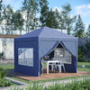 Gazebo da Giardino Pieghevole con Corde e Picchetti Inclusi, 2.95x2.95x2.58 m, Blu 84C-430V00BU