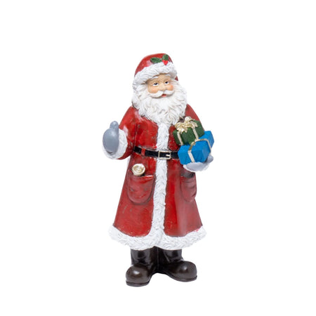 Babbo Natale statuetta color rosso in poliestere decorazione natalizia da 20 cm