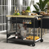 Carrello da Giardino a 2 Ripiani, 2 Cesti e 4 Spazi Portabottiglie, in Legno di Abete, 97.5x65x81 cm  ER584G-420V00NDER5