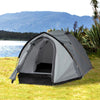 Tenda da Campeggio 2 Posti Impermeabile con Vestibolo, Finestre e Porte con Cerniera, 325x183x130cm Grigio EA1A20-174EA1