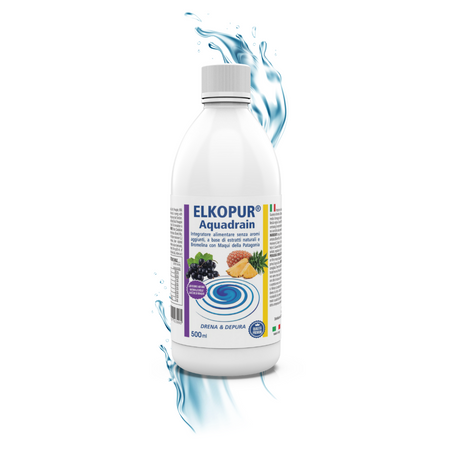 Elkopur® Aquadrain, è un prodotto depurativo, ad azione drenante che aiuta ad eliminare i liquidi in eccesso, migliorare il microcircolo venoso, ridurre gonfiore e senso di pesantezza