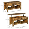 Tavolino da Salotto con Contenitore e Piano che si alza , in Legno 105x50x50 Marrone Rustico TF9839-135CFTF9 , soggiorno basso nero bianco grgio design moderno sala moderno alto divano camera legno vetro rotondo