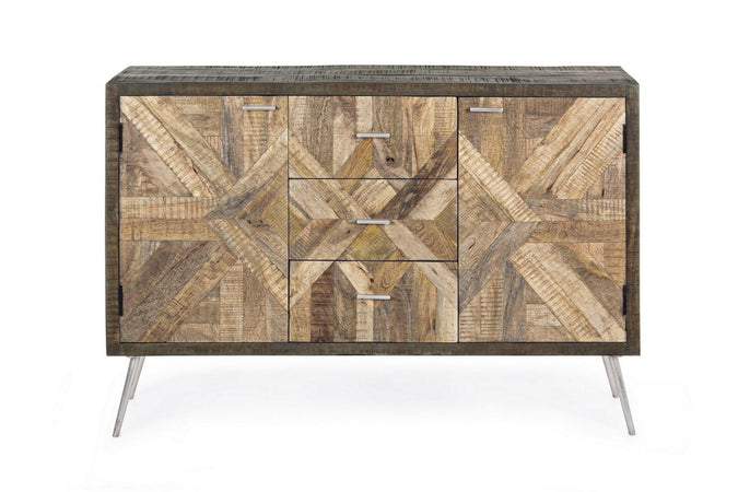 Credenza "Norwood" con struttura in legno di mango, mobile in stile industriale