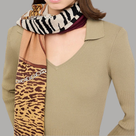 Liu Jo foulard animalier rosso 120X120 2F5074T0300-91718