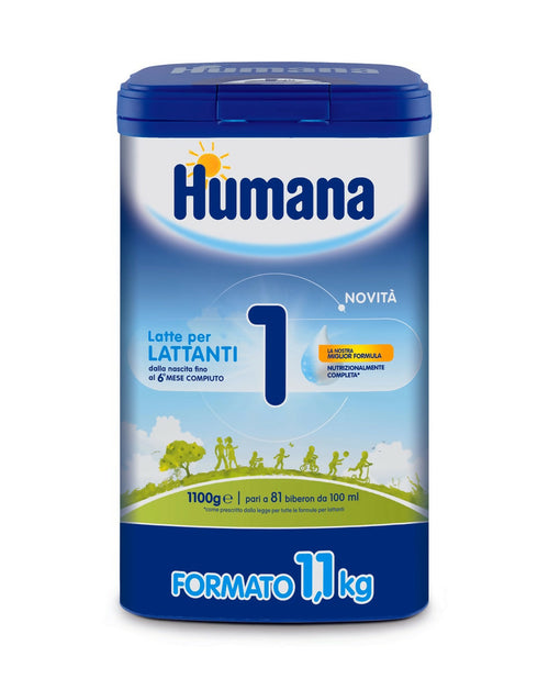 2x Humana 1 Polvere - Latte in Polvere per lattanti dalla nascita fino al 6° mese compiuto - 2 Confezioni da 1100gr ciascuna - 2200gr totale