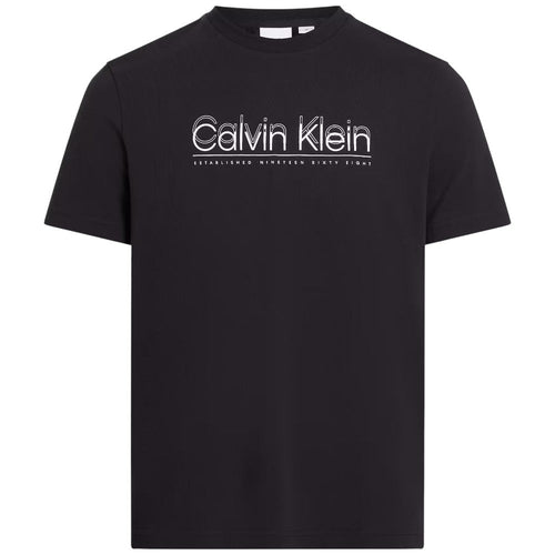 Calvin Klein T-shirt nera doppio logo K10K114149BEH T-shirt Calvin Klein