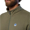 North Sails felpa con zip verde oliva Basic 691221