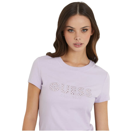 Guess t-shirt lilla logo strass Sangallo W4GI14 J1314