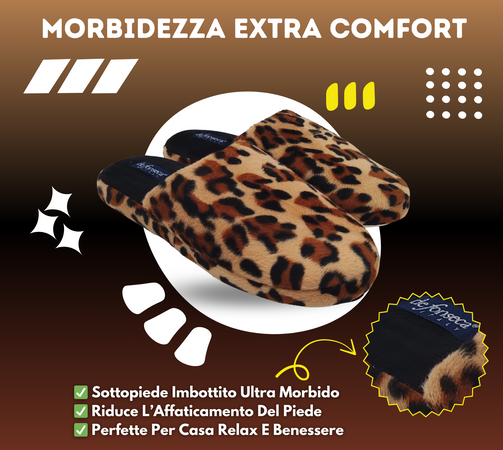 de fonseca Ciabatte Donna Invernali da Casa, Pantofole Calde e Pelose, Pantofola Animalier Leopardata