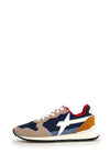 W6yz scarpe uomo  JET-M. - Sneakers in tessuto tecnico e suede - Beige-Blu