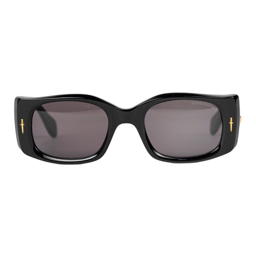 CUTLER AND GROSS The Great Frog Diablo Limited Edition Rectangle Sunglasses in Black/Gold da uomo