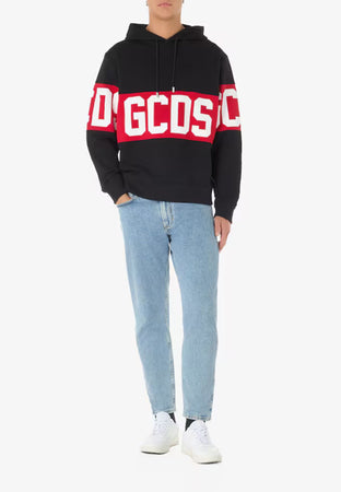 GCDS FELPA BAND LOGO HOODIE da uomo