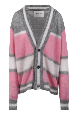 AMARANTO Amaranto - Cardigan - 461287 - Grigio/Rosa da donna