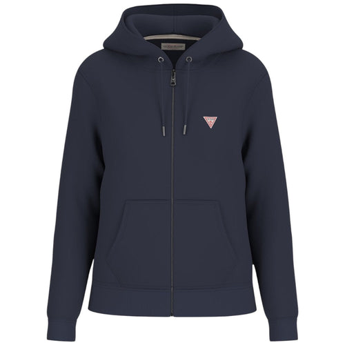 Guess felpa blu zip cappuccio mini logo W4YQ03KC811A71W