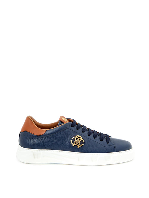Roberto Cavalli Sneaker Con Logo Oro da uomo