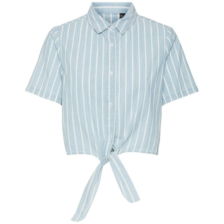 Vero Moda camicia celeste a righe Leonie 10309722 Camicie Vero Moda