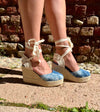 Colors of California Sandali zeppa plateau tessuto Azzurro etnica
scarpe donna