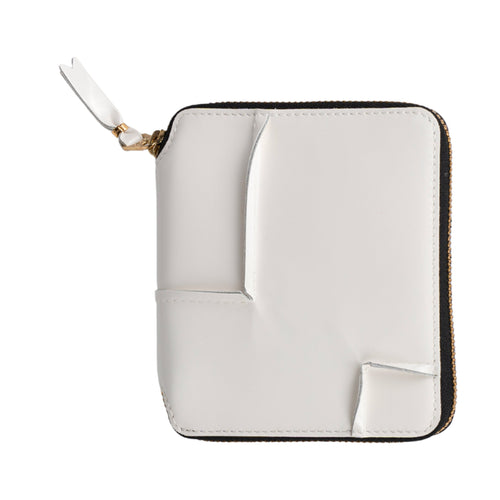COMME DES GARCONS WALLET Reversed Hem portafoglio in pelle in bianco da donna