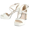 Buffalo sandalo bianco con tacco Cherry cage 1291376