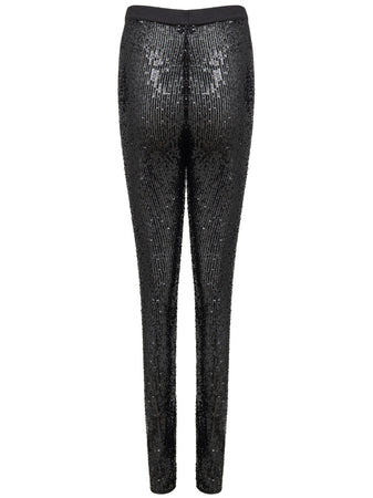 Tom Ford Pantaloni Neri in Paillettes Elasticizzati da donna