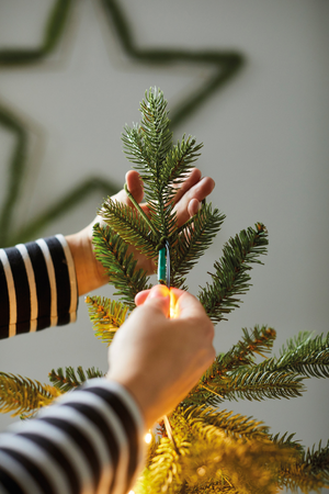 Catena luminosa per albero di Natale con MicroLED, luce calda
