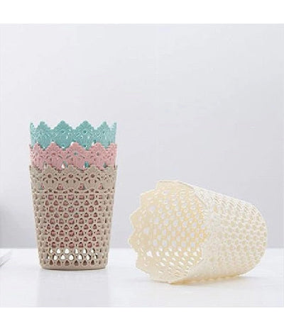 2pz Cestino Porta Oggetti Organizzatore Casa Cesto In Plastica ø14x17.6 Cm 79477