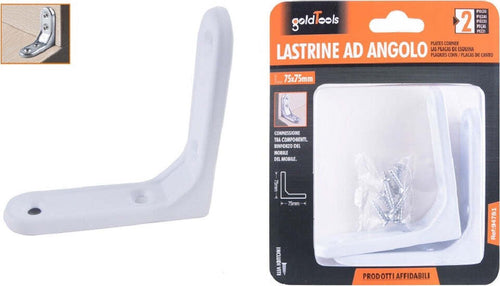 2pz Lastrina Ad Angolo 75x75mm Bianca Sostegno Staffa Angolare Viti Mobile 94781 Fai da te/Ferramenta/Chiodi viti ed elementi di fissaggio/Staffa Trade Shop italia - Napoli, Commerciovirtuoso.it