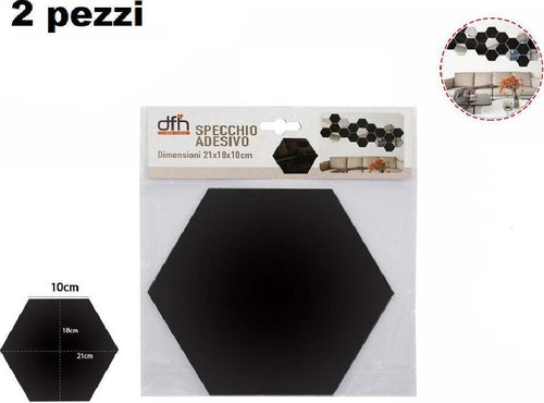 2pz Specchio Adesivo Esagonale Adesiva Murale Arredamento Casa 21x18cm 70877 Nero Casa, arredamento e bricolage > Decorazione della casa Trade Shop italia - Napoli, Commerciovirtuoso.it
