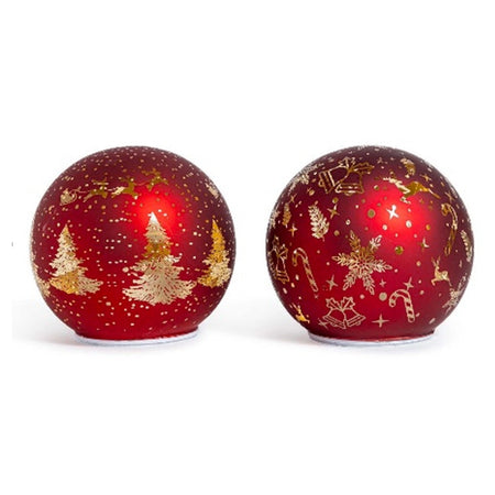 Palla di Natale in vetro rotante con luci batteria per decorazioni di natale