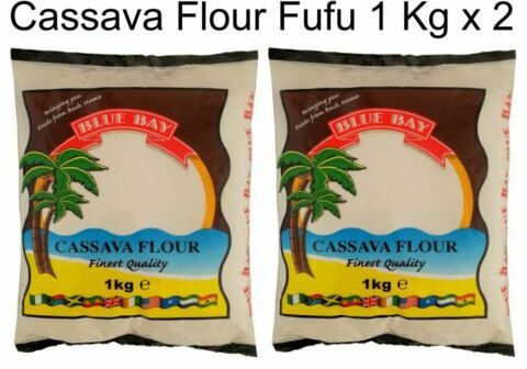 2x Blue Bay Cassava Flour Da 1 Kg Farina Di Manioca Fufu