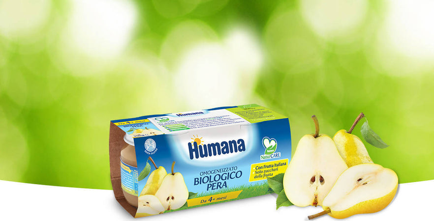2x Humana Omogeneizzato Biologico Pera 100gr Omogenizzati Bio alla frutta 4 Vasetti da 100gr. Cad. Frutta Omogeneizzata Sanitaria Gioia del Bimbo - Villa San Giovanni, Commerciovirtuoso.it