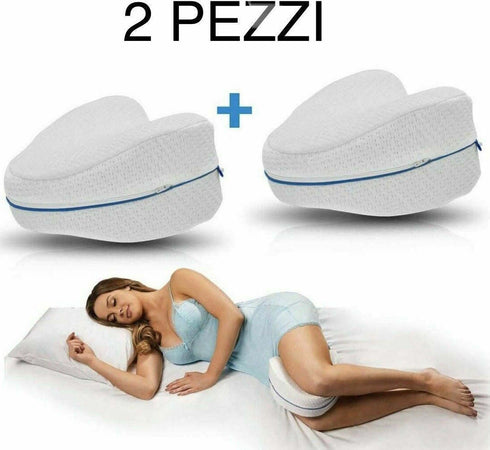 2x LEG PILLOW CUSCINO PER DORMIRE GAMBE SCHIENA MEMORY FOAM