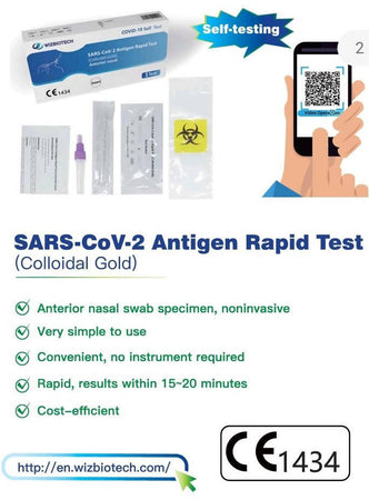 2x Tampone Rapido Covid-19 Test Antigenico Rapido Covid-19 Autodiagnosi Wiz Biotech € 5.90 Cad