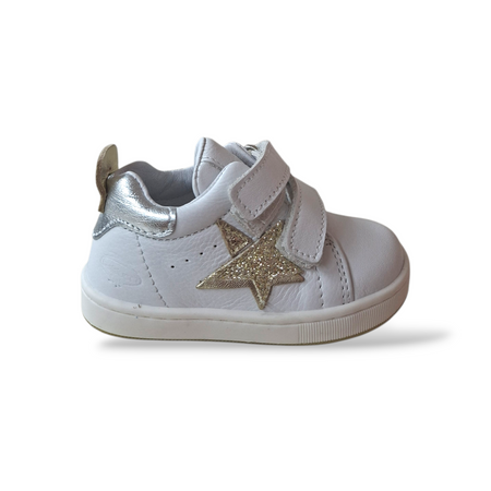 Scarpe Primi Passi Bambina Balducci Cita Soft Pelle Bianco Platino Argento Made in Italy