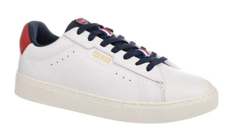 COLMAR Sneakers Uomo art. BATES GRADE 063 in pelle White-Navy-Red