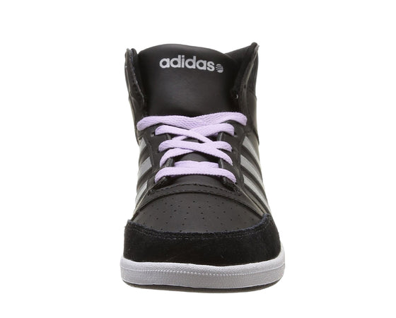 ADIDAS Tennis alte Donna art. HOOPS VL MID W (F97823) in ecopelle Black/Silver/Purple