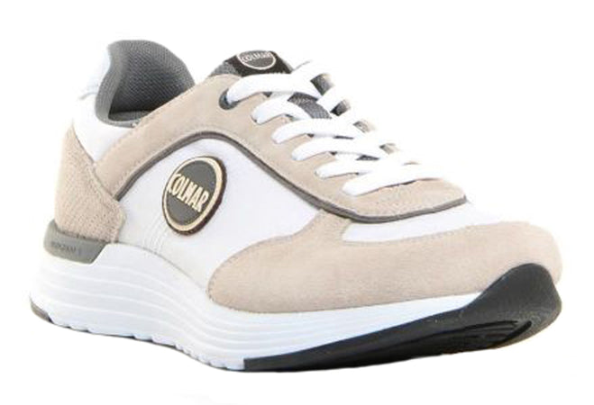 COLMAR Sneakers Uomo art. TRAVIS TONES 004 in tessuto/suede White/Cold Gray